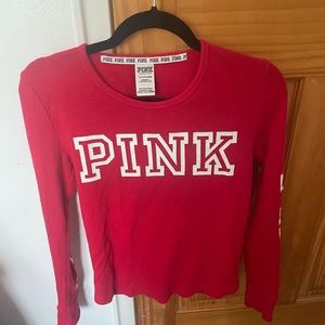 Pink - red long sleeve pajama top